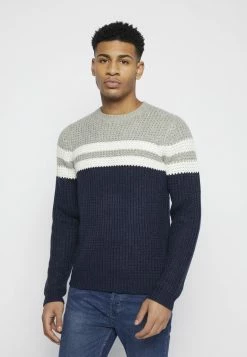Only & Sons ONSLAZLO STRIPED CREW NECK - Jumper - Blue Nights -Only & Sons shop b515f6a3318a439094580ac9d0b52ec0