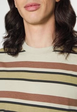 Only & Sons ONSFRED PRINTED STRIPE TEE - Print T-shirt - Silver -Only & Sons shop bae86bc233a64ebea6e53099d1e728b2