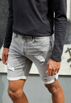 Only & Sons ONSPLY DAMAGE - Denim Shorts - Grey Denim -Only & Sons shop c3a521540de04352a0f2cd1e212a32bb