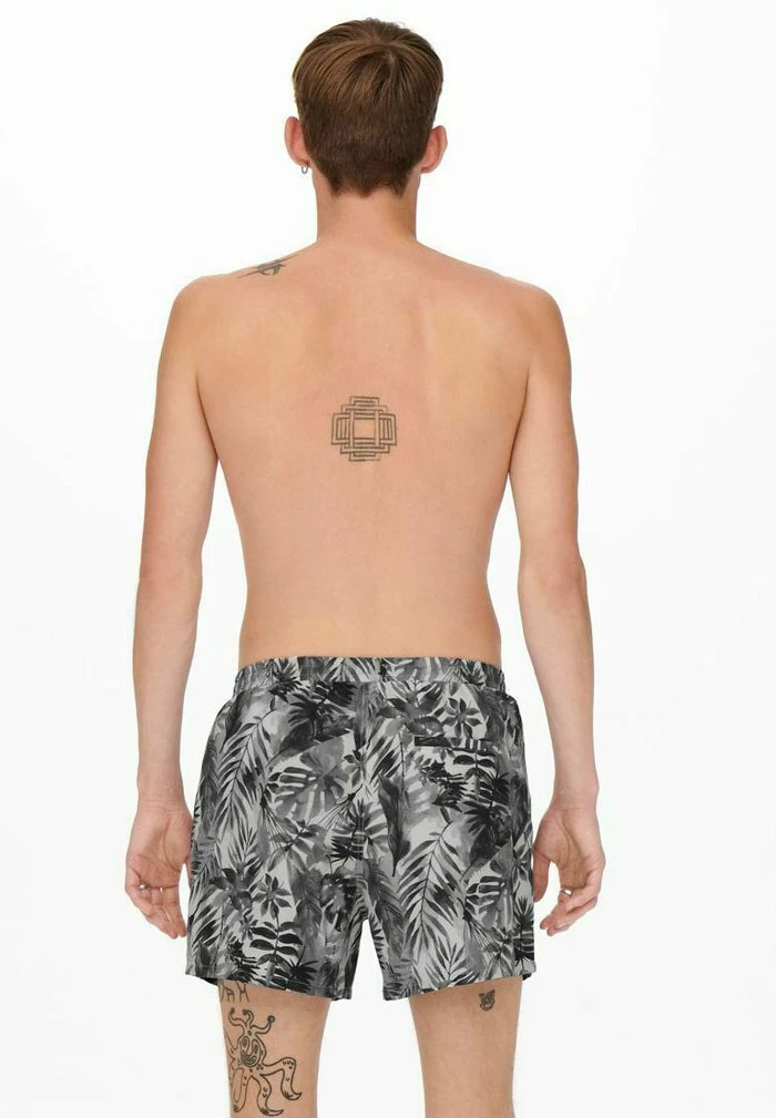 Only & Sons GEMUSTERTE - Swimming Shorts - Black 5 Only & Sons GEMUSTERTE - Swimming Shorts - Black - Image 3