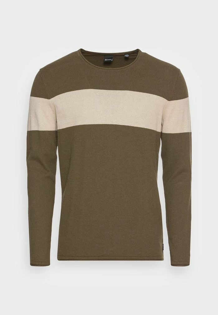 Only & Sons ONSDON CREW NECK STRIPE - Jumper - Olive Night 6 Only & Sons ONSDON CREW NECK STRIPE - Jumper - Olive Night - Image 4