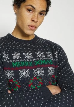 Only & Sons CREW JAQUARD - Jumper - Dark Navy -Only & Sons shop d2aa6823254e46f78b0efee656d91abb