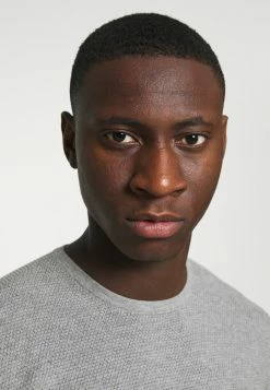 Only & Sons ONSPANTER STRUC CREW NOOS - Jumper - Medium Grey Melange -Only & Sons shop d2cdb39895fc45eeac7937335e771a9d