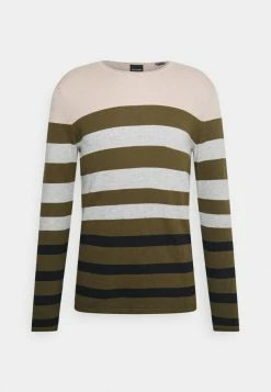Only & Sons ONSDON STRIPED CREW NECK - Jumper - Light Grey Melange