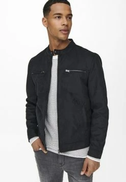 Only & Sons ONSWILLOW JACKET - Faux Leather Jacket - Black