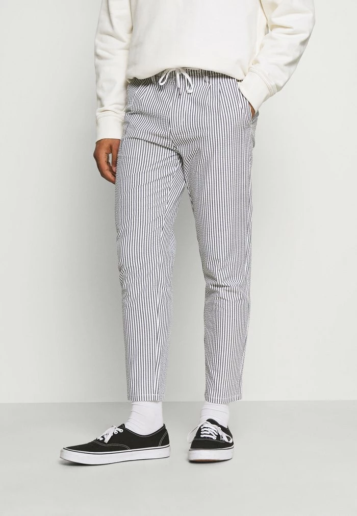 Only & Sons ONSLEO LIFE CROP SEERSUCKER - Trousers - Dark Grey Melange 3 Only & Sons ONSLEO LIFE CROP SEERSUCKER - Trousers - Dark Grey Melange