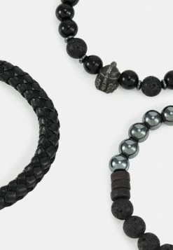 Only & Sons ONSCARLOS BRACELET UNISEX 3 PACK - Bracelet - Black -Only & Sons shop db77a25f05234f9dacb7331e433a1c91