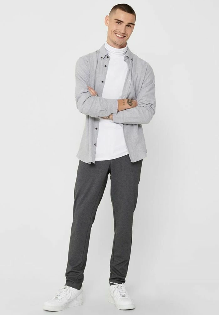 Only & Sons Shirt - Medium Grey Melange 4 Only & Sons Shirt - Medium Grey Melange - Image 2