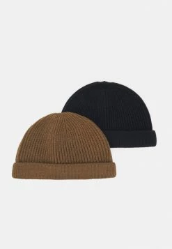 Only & Sons ONSSHORT BEANIE 2 PACK - Beanie - Black/camel