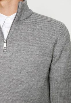 Only & Sons ONSBLADE HALF ZIP - Jumper - Medium Grey Melange -Only & Sons shop e4780a95ab244cf38e75d4b30d8702ef