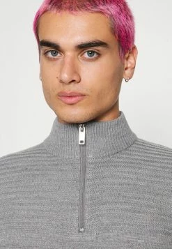 Only & Sons ONSBLADE HALF ZIP - Jumper - Medium Grey Melange -Only & Sons shop e9c9cb9078184f14b2135b25c7dd4f0e