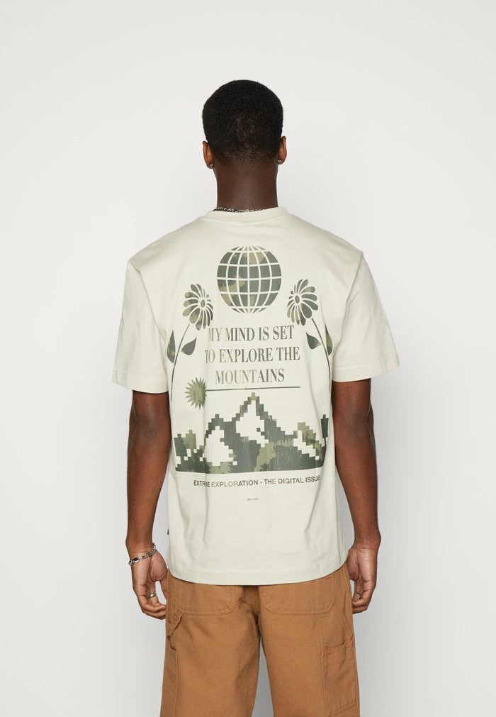 Only & Sons ONSFRED EXPLORE PRINT TEE UNISEX - Print T-shirt - Silver Lining 3 Only & Sons ONSFRED EXPLORE PRINT TEE UNISEX - Print T-shirt - Silver Lining