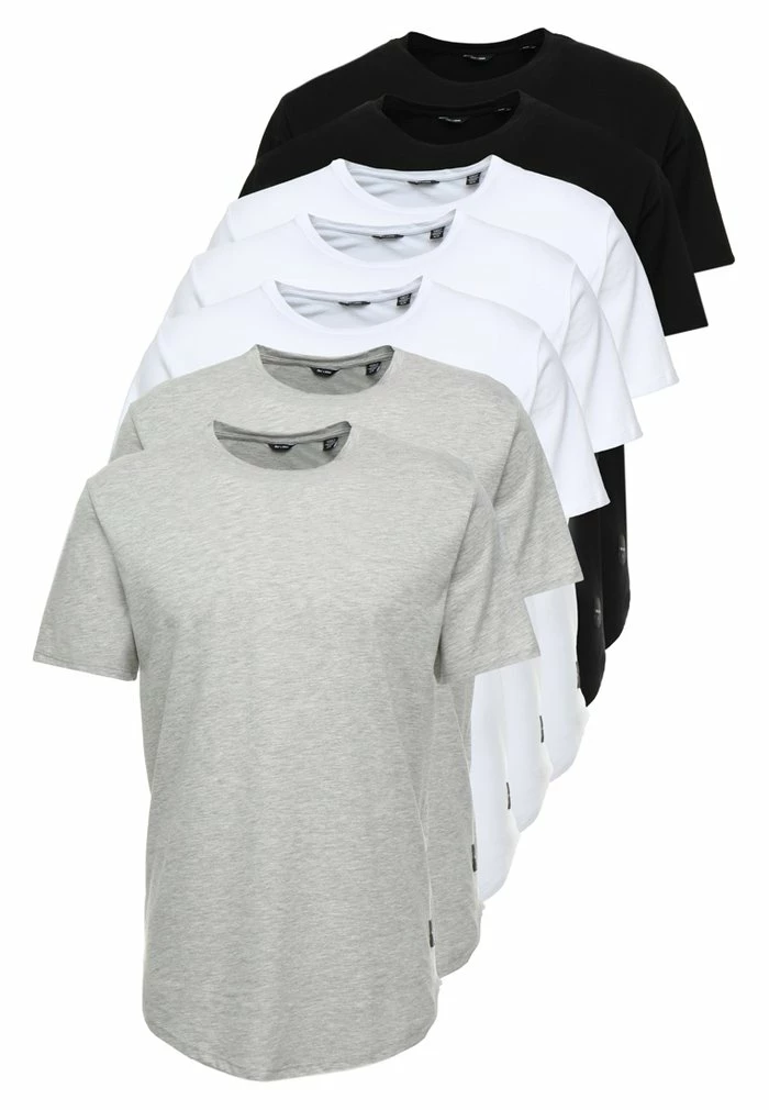 Only & Sons ONSMATT LIFE LONGY TEE 7 PACK - Basic T-shirt - White/black/light Grey Melange 8 Only & Sons ONSMATT LIFE LONGY TEE 7 PACK - Basic T-shirt - White/black/light Grey Melange - Image 6