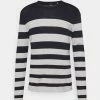 Only & Sons ONSDON STRIPED CREW NECK - Jumper - Dark Navy