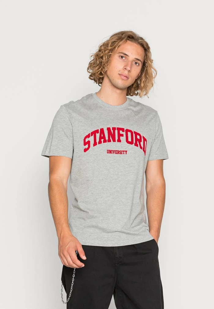 Only & Sons ONSJAKE REG STANFORD TEE - Print T-shirt - Light Grey Melange 3 Only & Sons ONSJAKE REG STANFORD TEE - Print T-shirt - Light Grey Melange