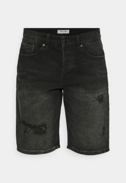 Only & Sons ONSAVI DAMAGE - Denim Shorts - Black Denim -Only & Sons shop fdac82c514454c7bbb493fa0eb80e3a1